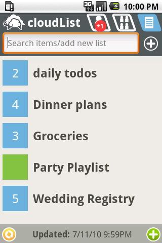 cloudListPro grocery todo list