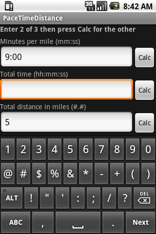 PaceTimeDistance Android Tools