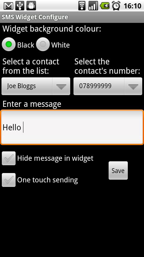 SMS Bot Widget Android Communication