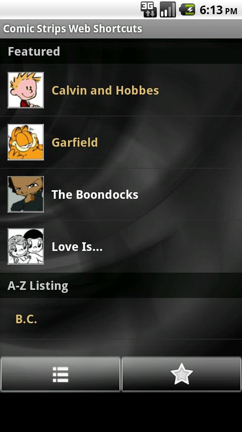 Comic Strips Web Shortcuts