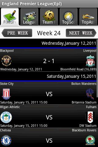 Premier League(Epl) Android Sports