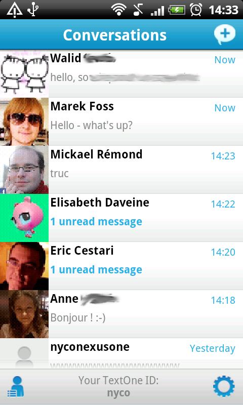 TextOne Android Social