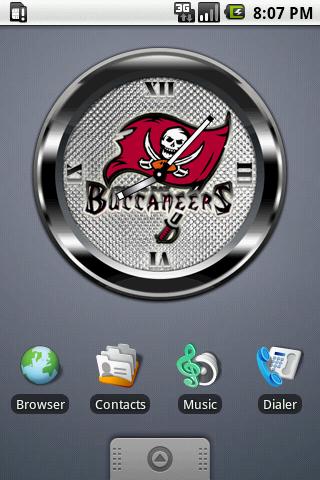 BUCCANEERS BLACK Clock Widget Android Personalization