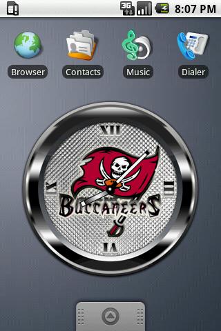 BUCCANEERS BLACK Clock Widget Android Personalization