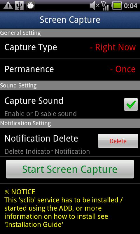 Screen Capture -No Rooting 2.1 Android Entertainment