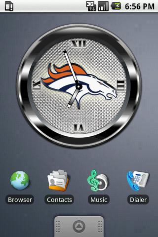 BRONCOS BLACK Clock