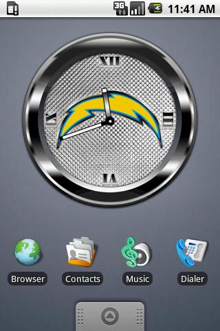 CHARGERS BLACK Clock
