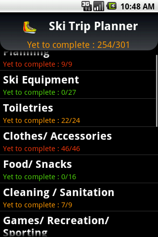 Ski Trip Planner Android Sports