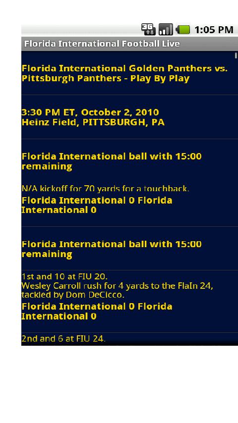 Florida Intl Football Live Android Sports