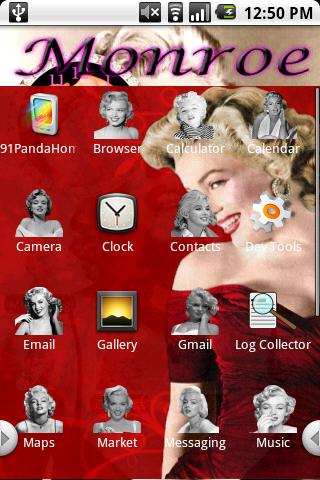 Marilyn Monore Theme Bonus Android Personalization