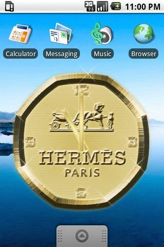 Hermes Paris gold clock widget