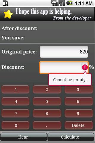Discount Calc Android Shopping