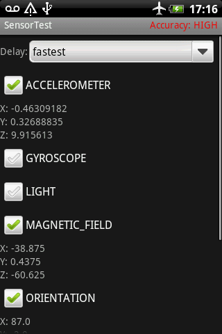 SensorTest Android Tools