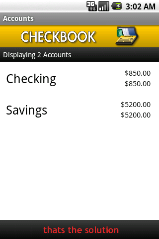 Checkbook Android Finance