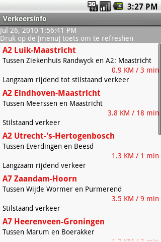 Verkeersinfo Nederland Android Travel & Local