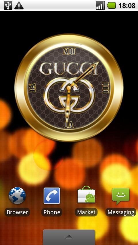 GUCCI GOLD Clock Android Personalization