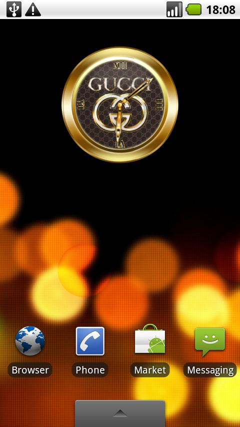 GUCCI GOLD Clock Android Personalization