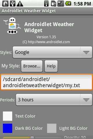 Androidlet Weather Widget Android Personalization