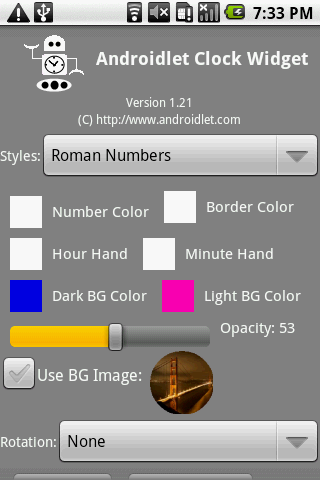 Androidlet Clock Widget Android Personalization