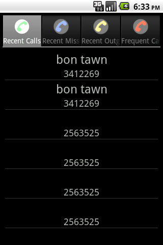 Recent Call Log Android Communication