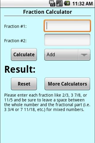 Fraction Calculator Android Tools
