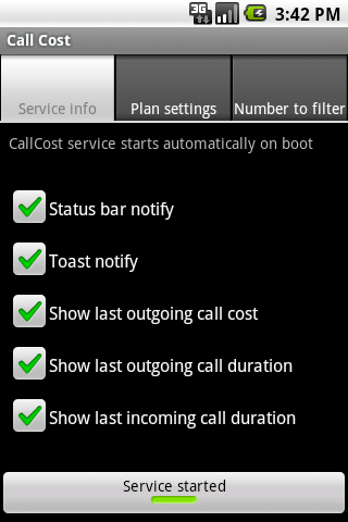 Call Cost 2 Android Tools