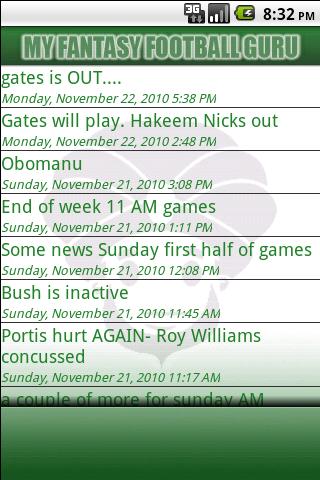 My Fantasy Football Guru Android Sports