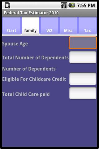 Federal Tax Estimator 2010 Android Finance