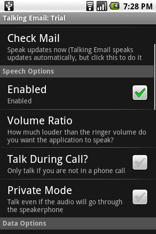 Talking Email Trial Android Communication
