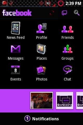 Black Facebook (Purple Version Android Social