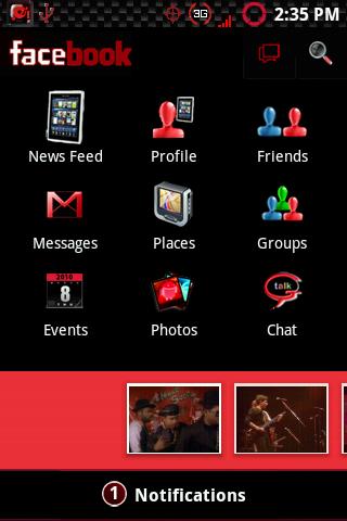 Black Facebook (Red Version) Android Social