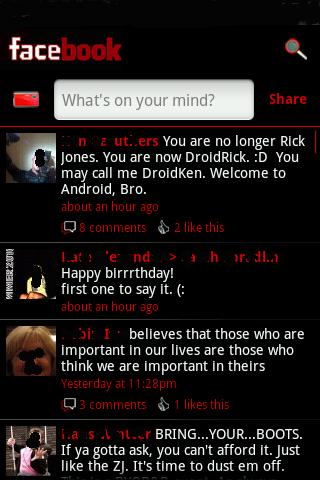 Black Facebook (Red Version) Android Social