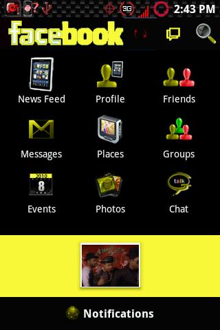 Black Facebook (Yellow Version Android Social