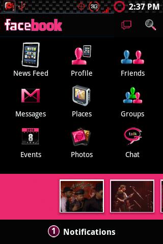 Black Facebook (Pink Version) Android Social