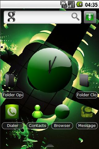 3D Green HD Theme Android Personalization