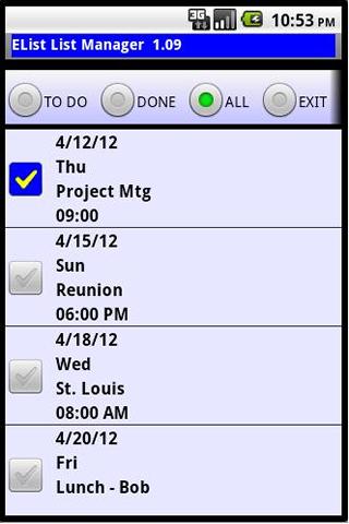 EList List Manager Android Productivity