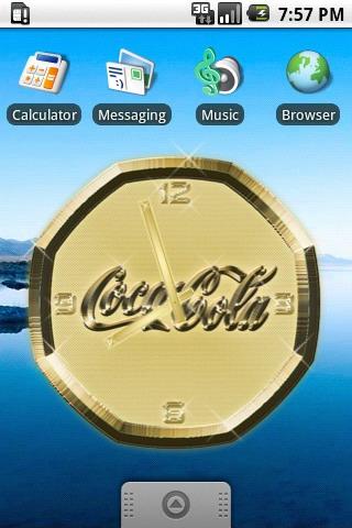 Coca Cola gold Clock Widget