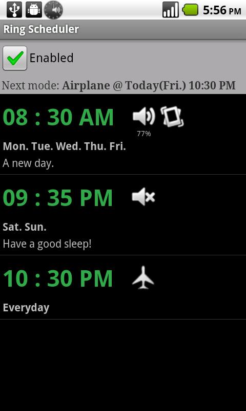 Ring Scheduler Android Productivity
