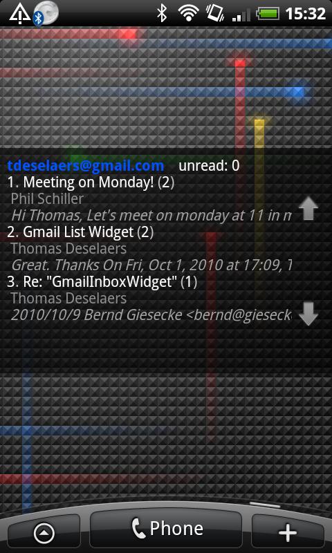 Gmail Inbox Widget