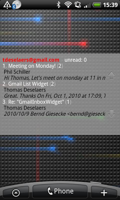 Gmail Inbox Widget Android Communication