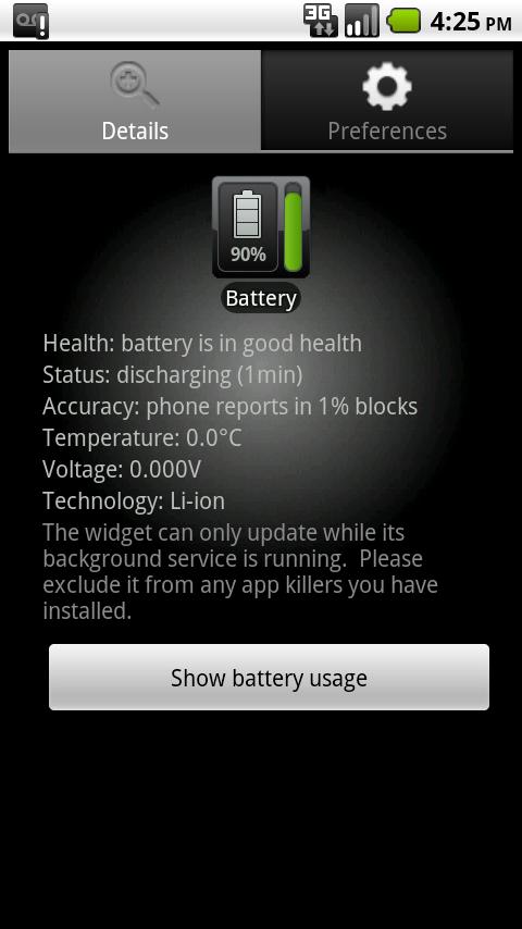 Battery Watcher Widget