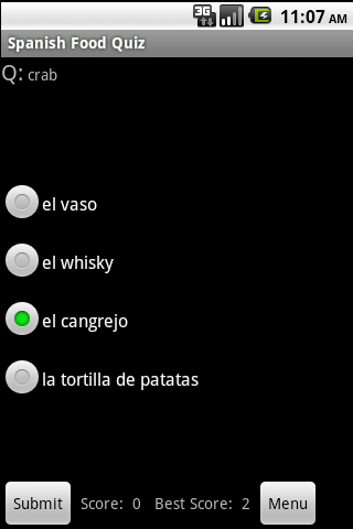 Spanish Food Language Guide Android Shopping