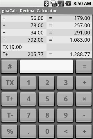 gbaCalc Lite Decimal Calc Android Productivity