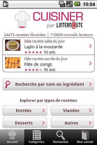 Cuisiner : 25 000 recettes Android Lifestyle