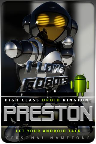 PRESTON nametone droid Android Personalization