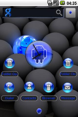 3D Blue Droid Theme