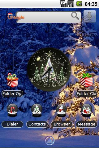 3D Snow Globe Christmas Theme Android Personalization