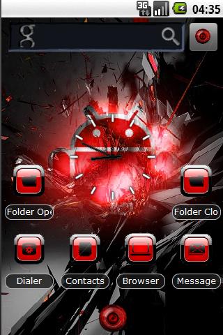 3D Red Droid Theme Android Personalization