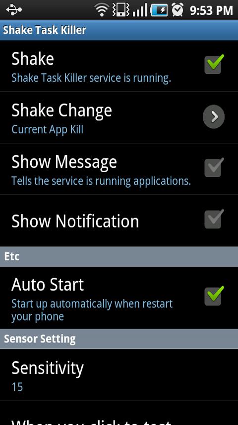 Shake Task Killer Android Tools