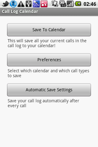 Call Log Calendar Android Productivity